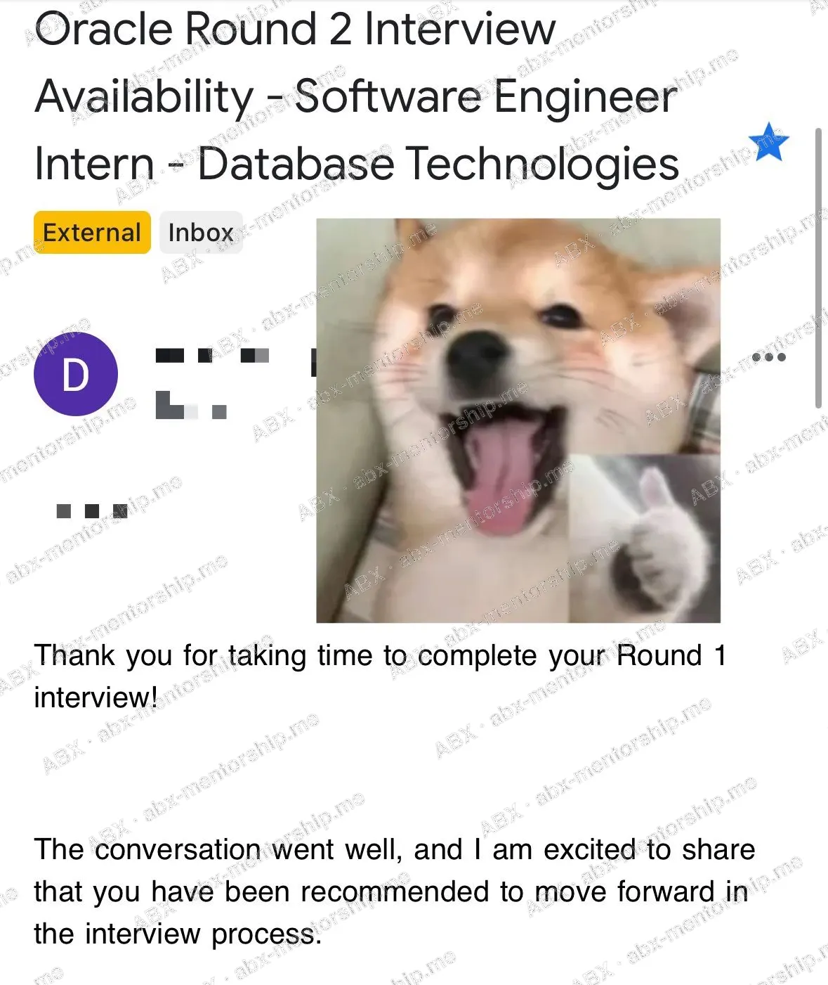 Real student screenshot